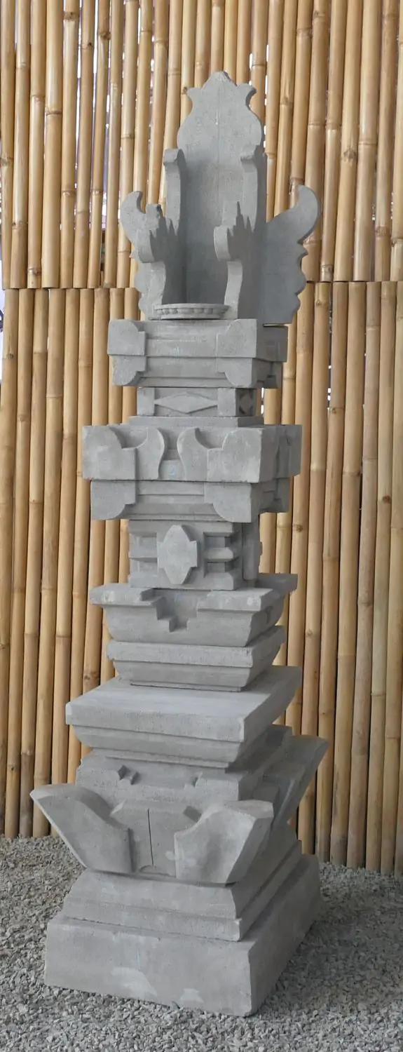  Product image 9 of the product “Balinese Temple, casted with Paras Stone, Offering with open place on top, with step at bottom. 190cm. Mulitparted ”